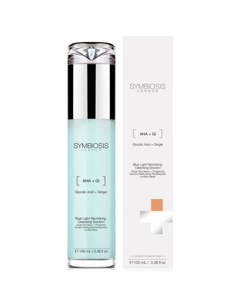 Solution Nettoyante Revitalisante Lumière Bleue à l'Acide Glycolique et Gingembre - 100 ml