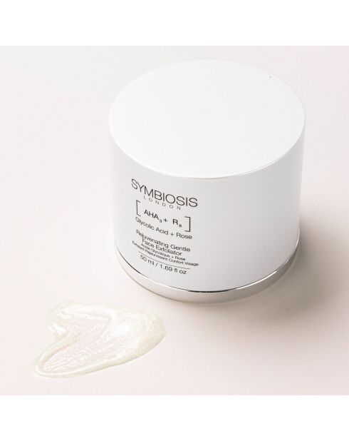 Scrub viso ringiovanente all'acido glicolico e rosa - 50 ml