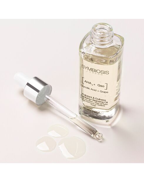 Huile visage Nettoyante & Clarifiante Acide glycolique & Pépin de raisin - 30 ml