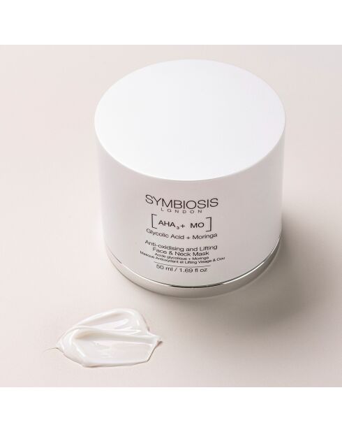 Masque Anti-Oxydant et Lifting Visage & Cou Acide glycolique & Moringa - 50 ml