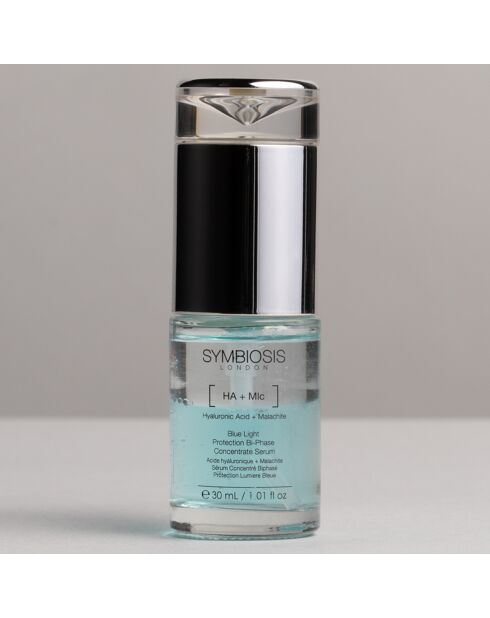 Sérum concentrado bifásico Blue Light Protection con ácido hialurónico y malaquita, 30 ml