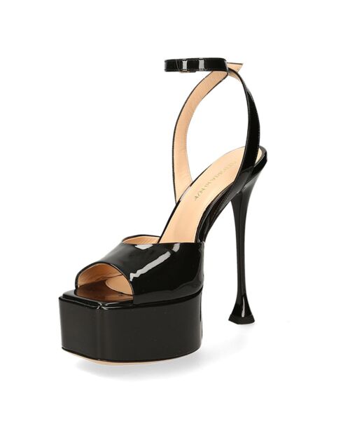 Sandales en Cuir noires - Talon 10 cm