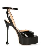 Sandales en Cuir noires - Talon 10 cm