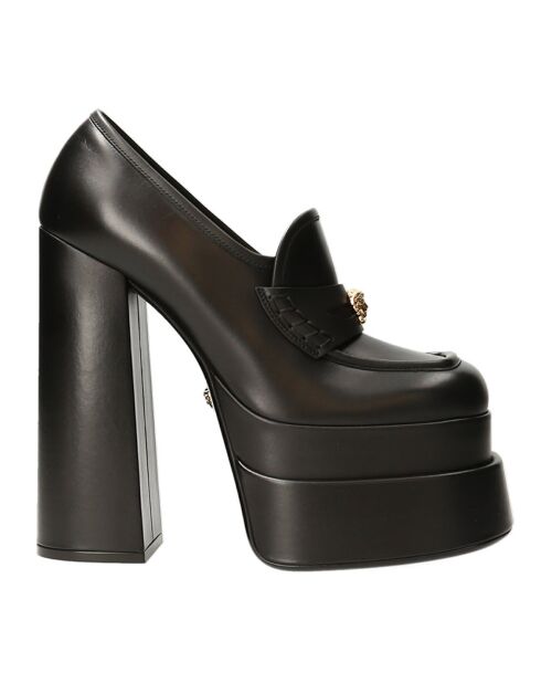 Mocassins en Cuir Intrico noirs - Talon 15.5 cm