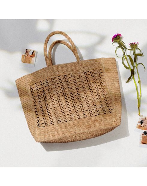 Sac cabas en Raphia Jane thé - 32x28x14 cm