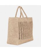 Sac cabas en Raphia Jane thé - 32x28x14 cm
