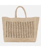 Sac cabas en Raphia Jane thé - 32x28x14 cm
