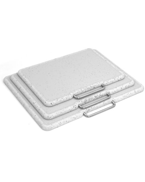 3 Planches à découper avec support Stonewhite blanches