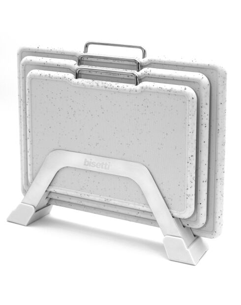 3 Planches à découper avec support Stonewhite blanches