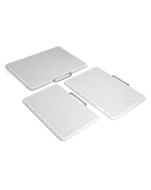 3 Planches à découper avec support Stonewhite blanches