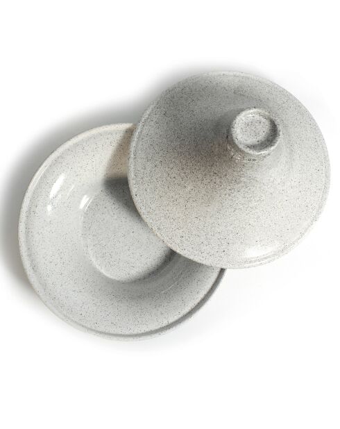 Plat à tajine en Grès Stonewhite blanc - D.26x20 cm
