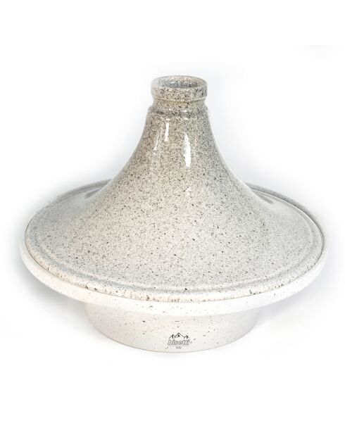 Plat à tajine en Grès Stonewhite blanc - D.26x20 cm