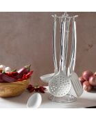 6 Ustensiles de cuisine avec support Stonewhite gris