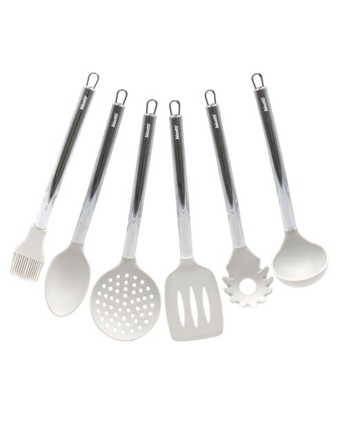 6 Utensili da cucina con supporto Stonewhite grey