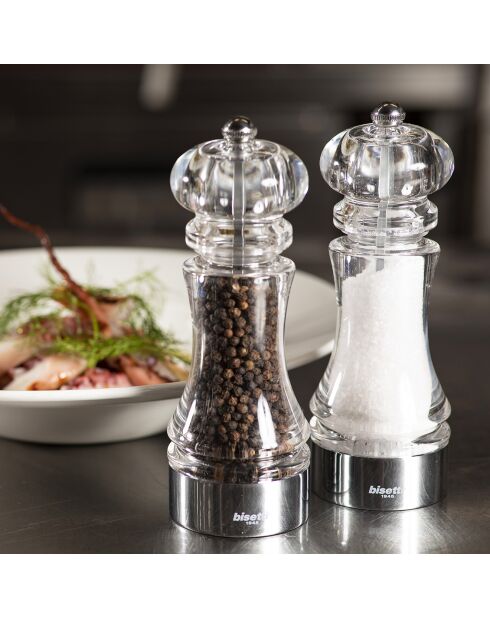 2 macinini per sale e pepe Stonewhite trasparenti