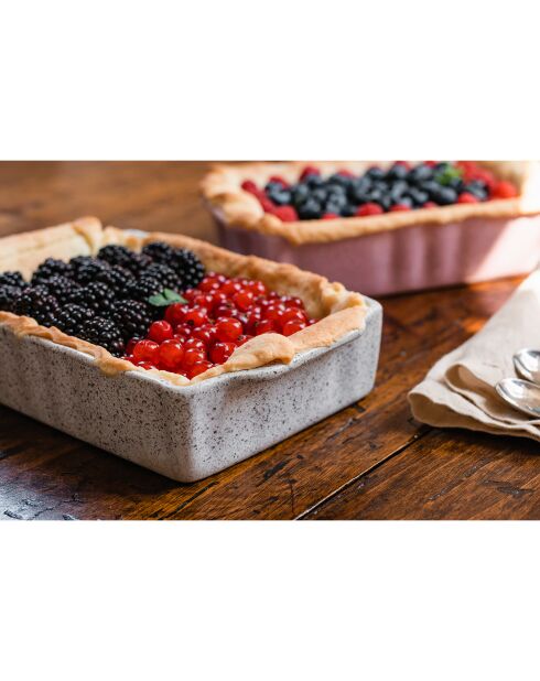 4 Petits plats à four pour gateaux en Grès Stonewhite blancs - 20x13x4.5 cm