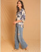 Top 100% Lin Leonie bleu jean