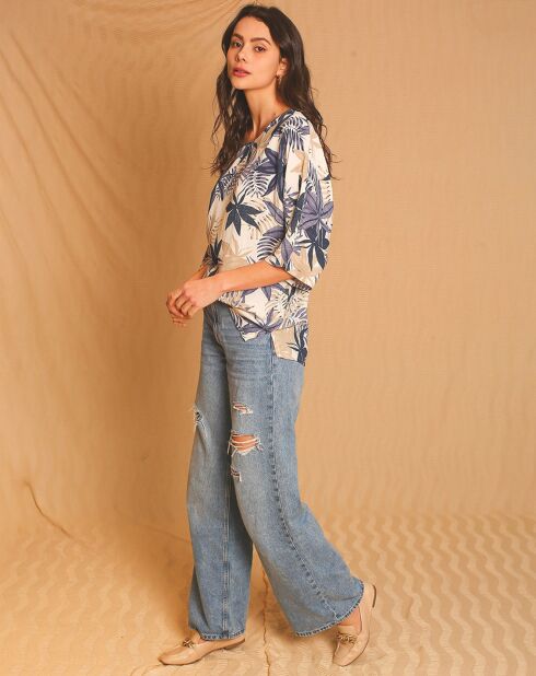 Top 100% Lin Leonie bleu jean