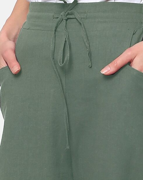 Pantalon 100% Lin Anna kaki claire