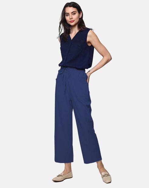 Pantalon 100% Lin Anna marine