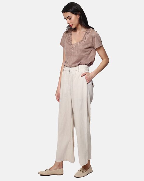 Pantalon 100% Lin Julia beige