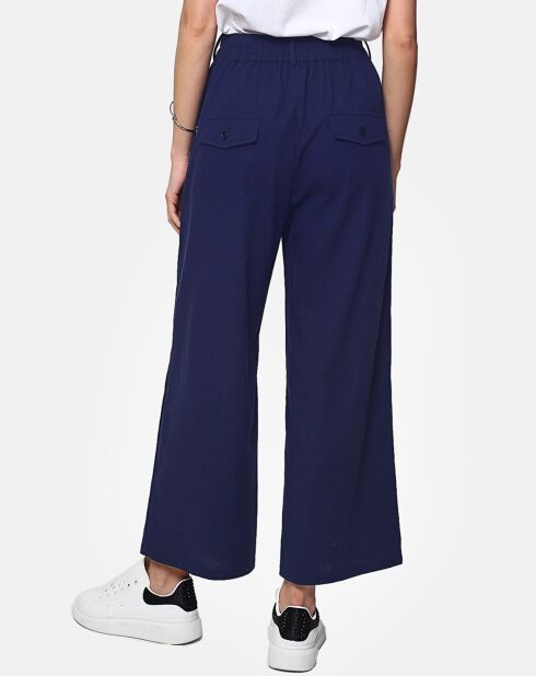Pantalon 100% Lin Julia marine