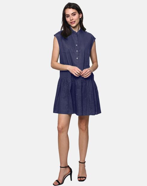 Robe 100% Lin Alice marine