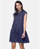 Robe 100% Lin Alice marine