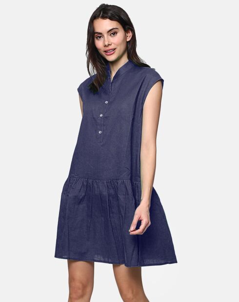 Robe 100% Lin Alice marine