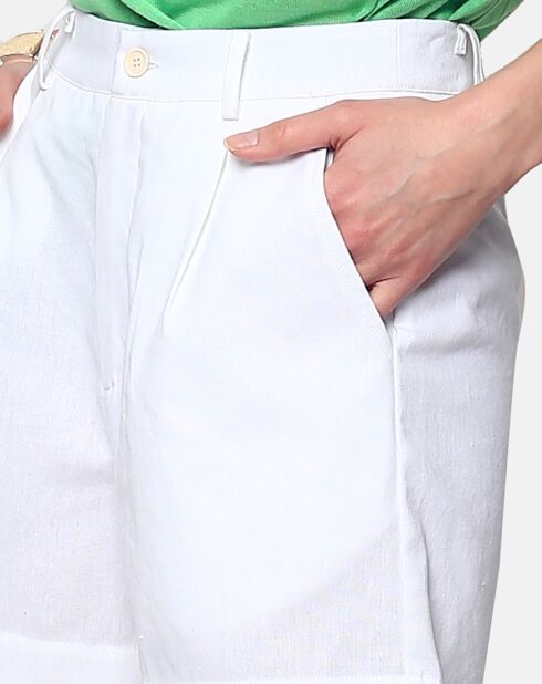 Short 100% Lin Nina blanc