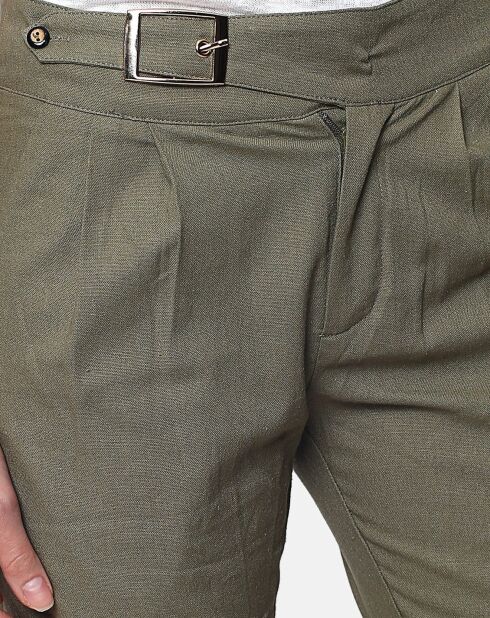 Pantalon 100% Lin Charlie kaki claire