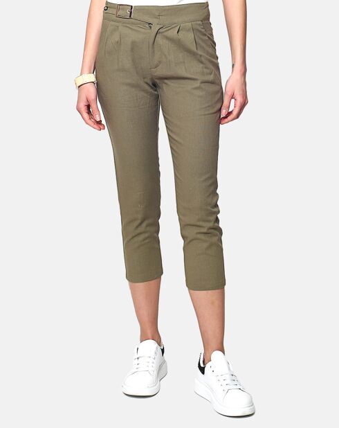 Pantalon 100% Lin Charlie kaki claire
