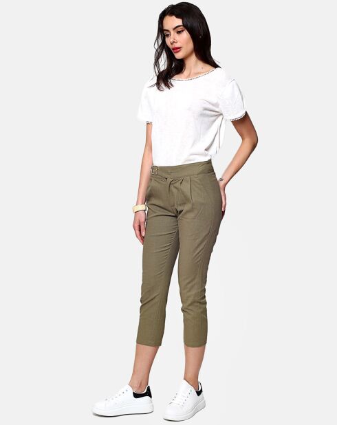 Pantalon 100% Lin Charlie kaki claire