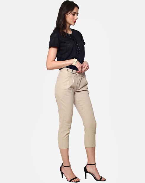Pantalon 100% Lin Charlie beige