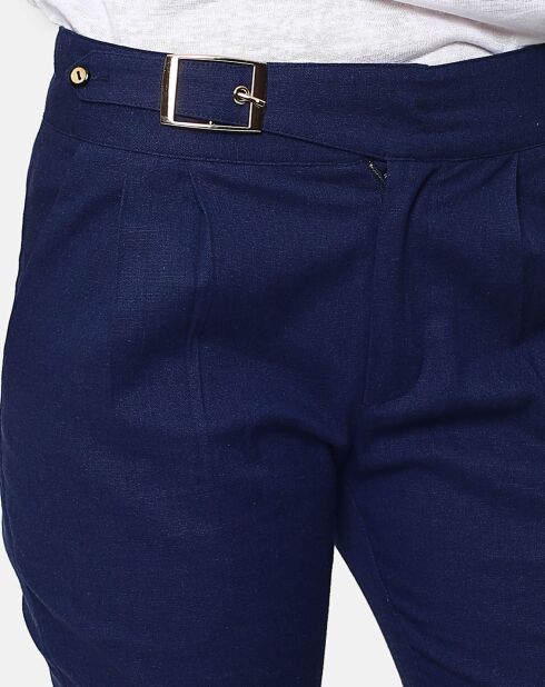 Pantalon 100% Lin Charlie marine