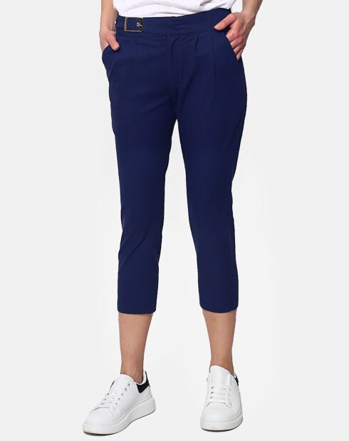 Pantalon 100% Lin Charlie marine