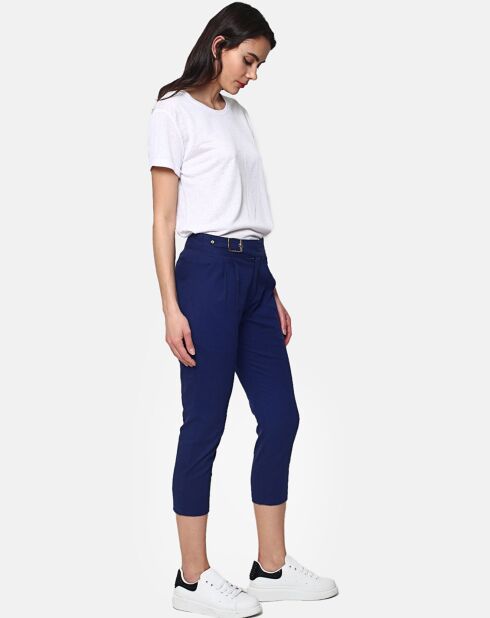 Pantalon 100% Lin Charlie marine