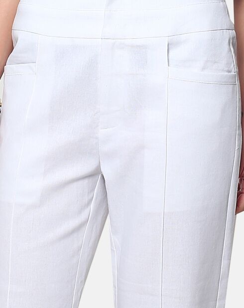 Pantalon 100% Lin Eva blanc