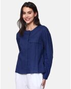 Chemise 100% Lin Lena marine