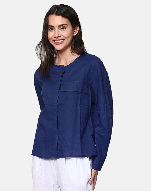 Chemise 100% Lin Lena marine