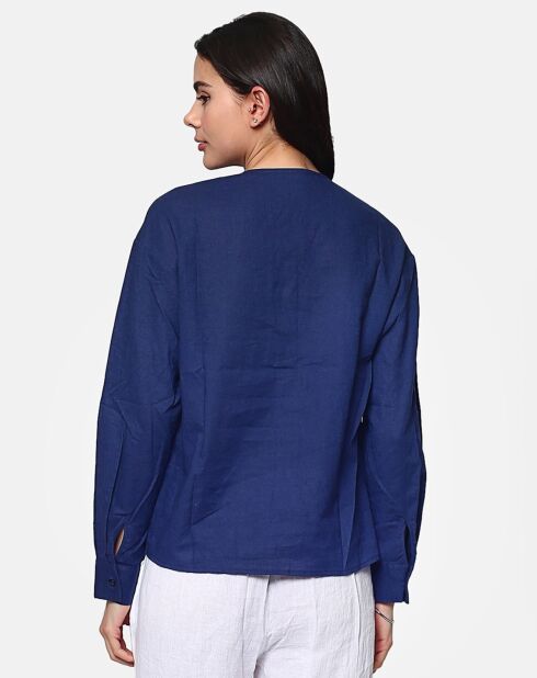 Chemise 100% Lin Lena marine