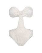Traje de baño de una sola pieza con estampado Trikini Bandeau, color crudo, de color crudo