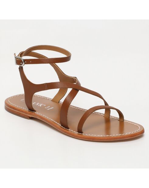 Bruine leren sandalen Ariana