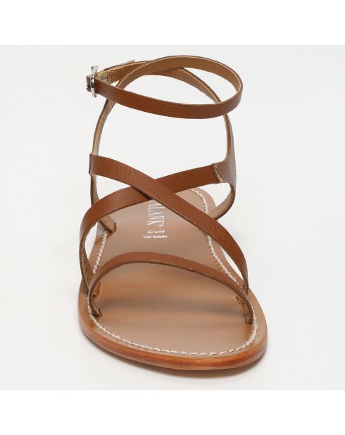 Bruine leren sandalen Ariana