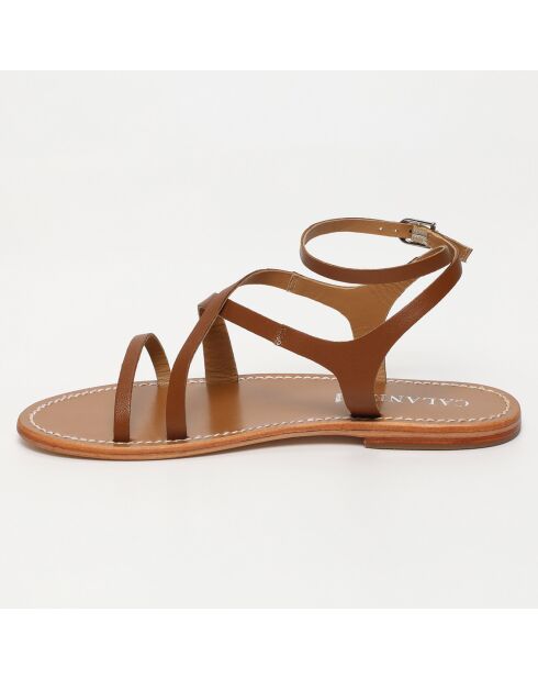 Bruine leren sandalen Ariana
