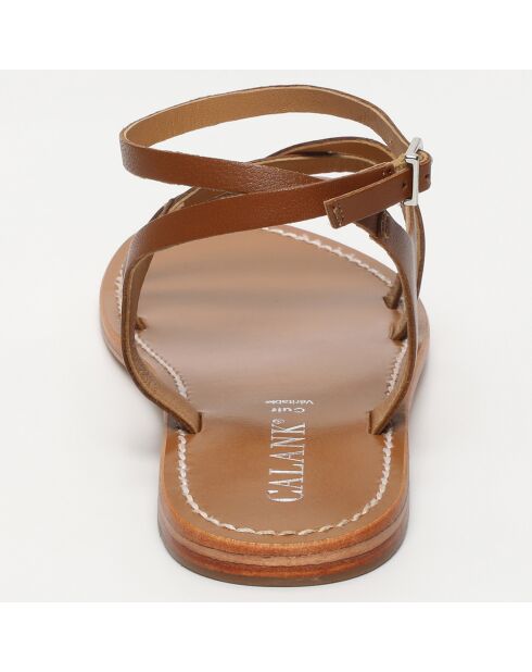 Bruine leren sandalen Ariana