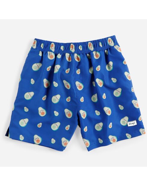 Short de bain imprimé avocat bleu
