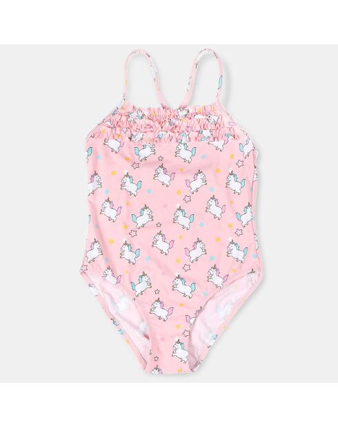 Maillot de bain 1 Pièce licorne rose