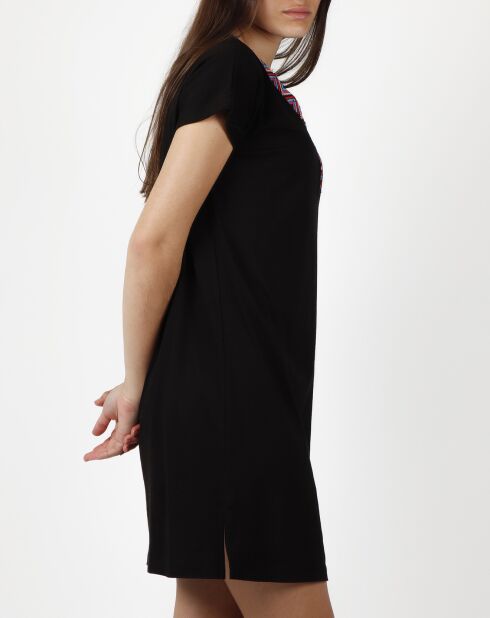 Robe de plage à manches courtes Guatemala noire