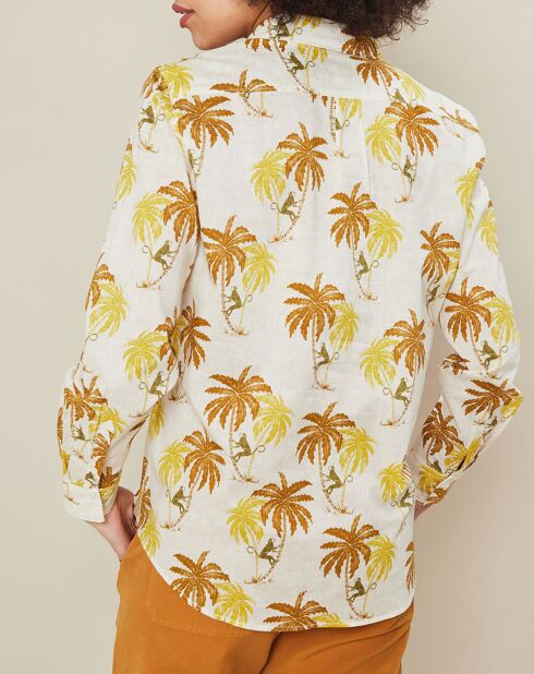 Braun/gelbes Hemd mit Corazon-Print